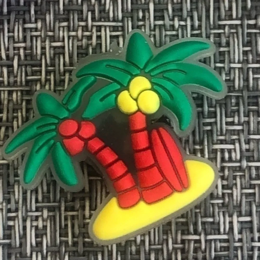 Tropical summer fish, shark, palm tree, CROCS charms